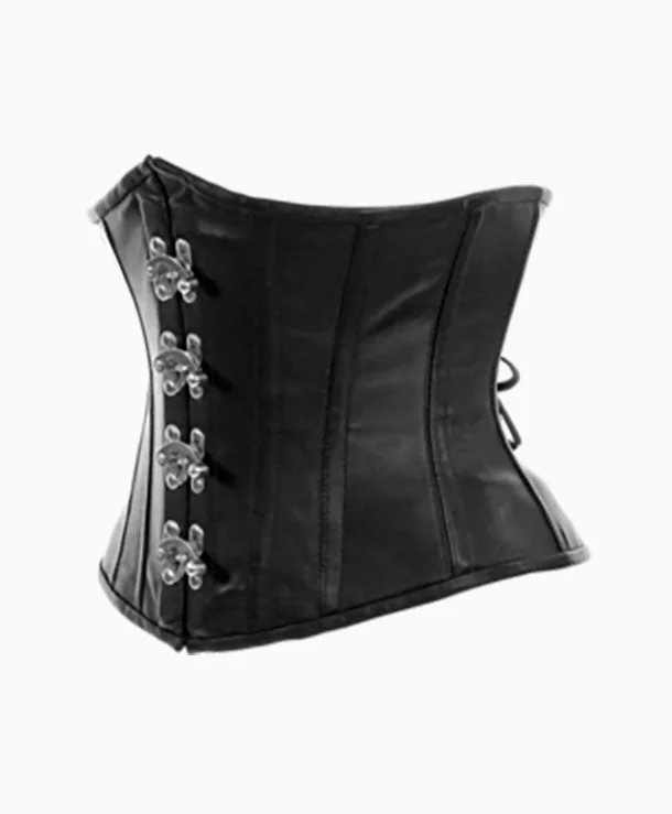 Cersei Underbust Corset in Black Leather