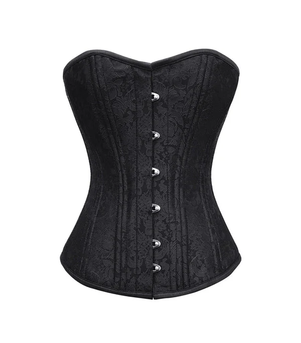 Flourish Overbust Corset in Black Brocade