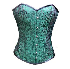 Green brocade corset Costume For Halloween Overbust Top