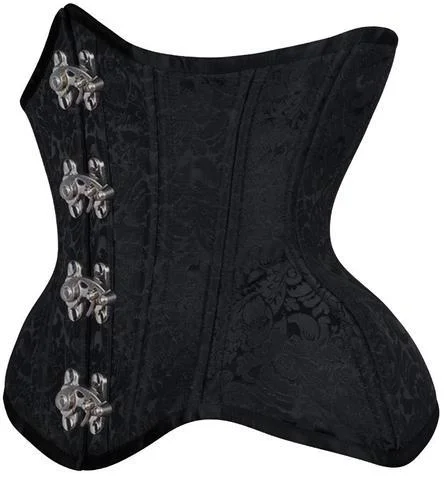 Hide and Seek Steampunk Curvy Underbust in Black Brocade