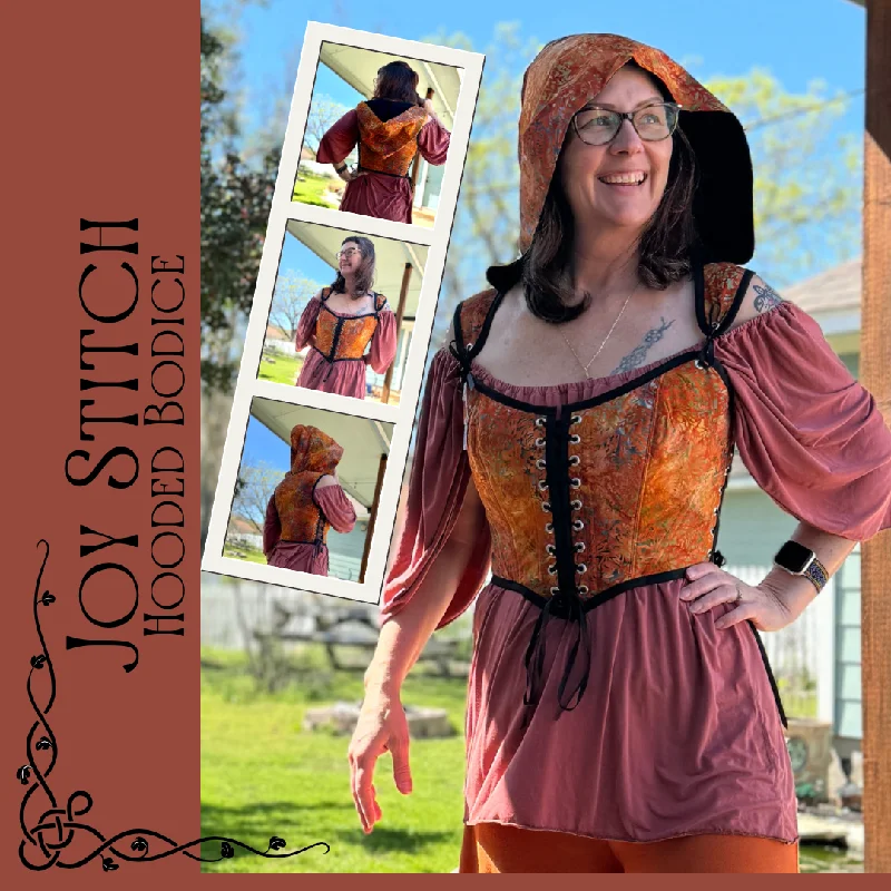 Bodice with hood, Orange Tones