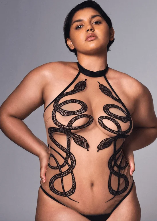 Medusa Bodysuit - Black and Butterscotch