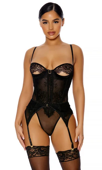 Open Bra Corset Teddy