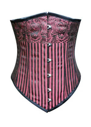 Pink and Black Long Underbust corset Costume For Halloween