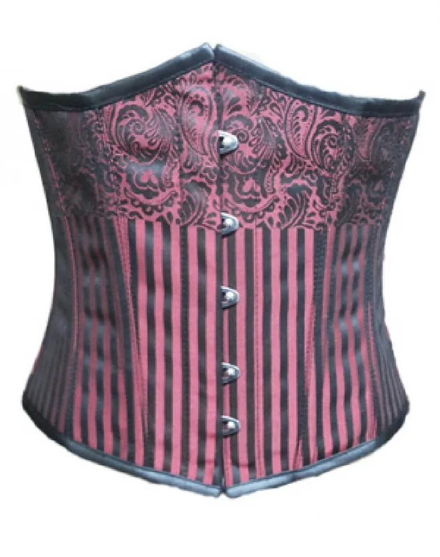 Pink and Black Underbust brocade corset Costume For Halloween Top