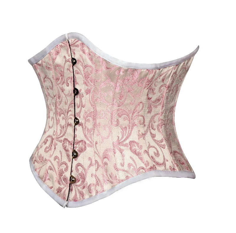 Pink Brocade Gothic Underbust Corset Waist Training Burlesque Costume