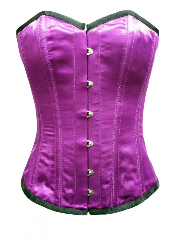 Purple Satin Corset Gothic Top Waist Cincher Burlesque Overbust