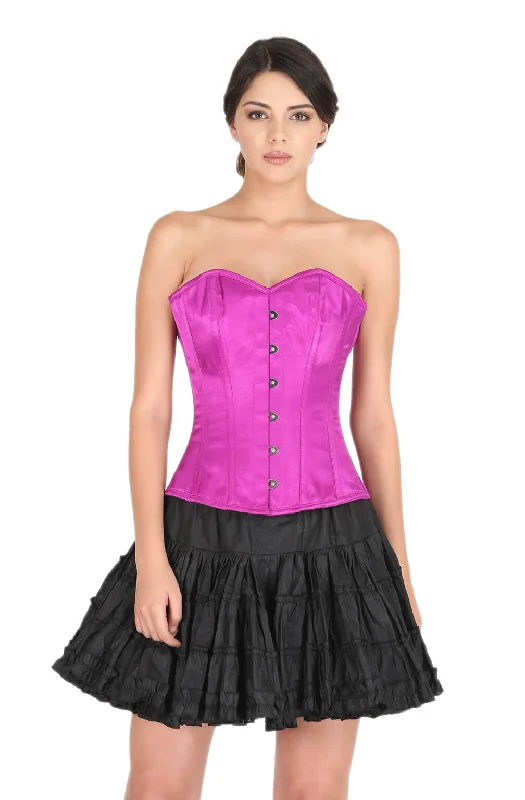 Purple Satin Corset Gothic Burlesque Bustier Waist Training Overbust