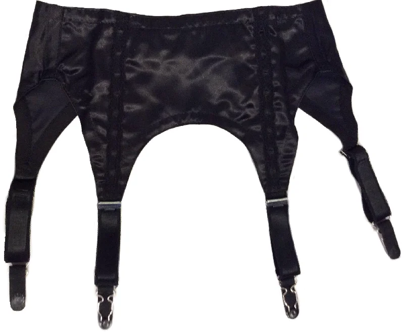 Four Strap Retro Suspender Belt - Black (UK 6 - 8)