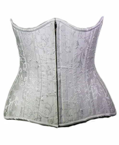 Temptress Underbust in White Brocade