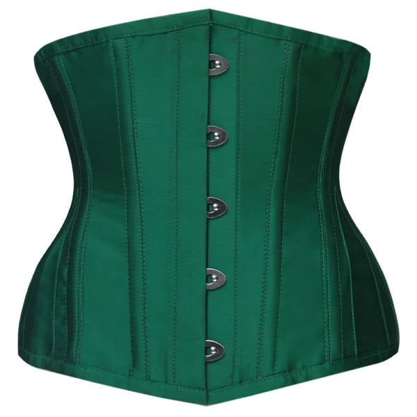 Valor & Lore Taffeta Underbust Corset in Forest Green