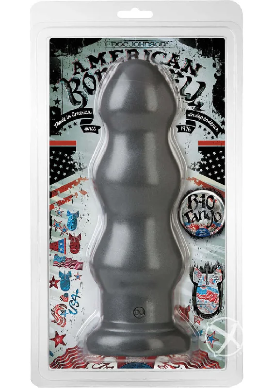 American Bombshell B10 Tango: 10-inch Gun Metal Dong with Triple Ripple Design