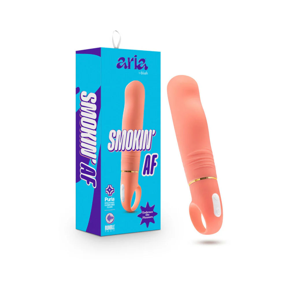 Aria Smokin' AF Silicone Vibrator - Coral