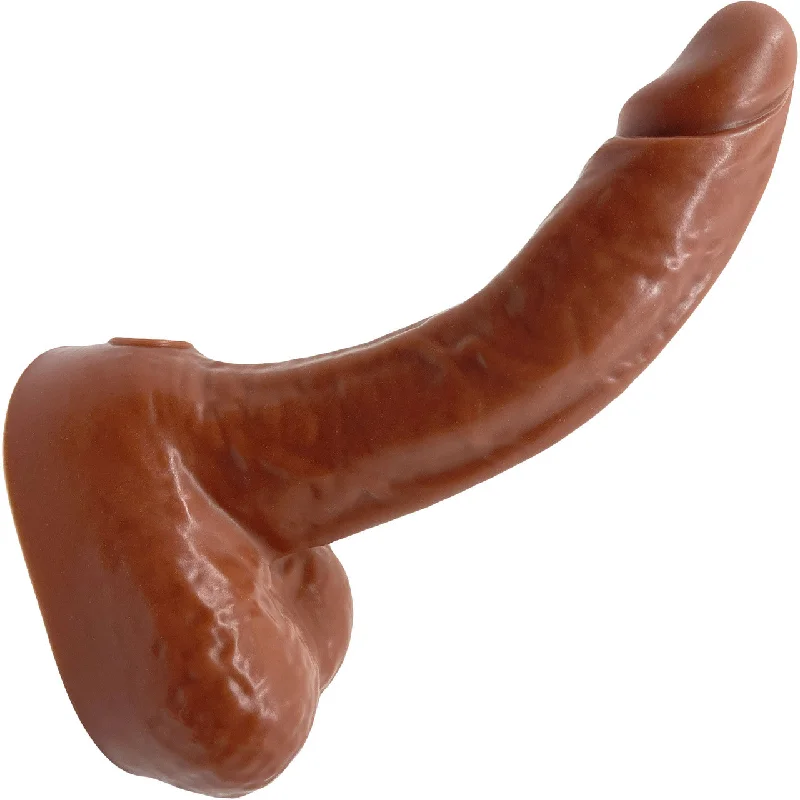 BIG Daddy Dante Large 8" Platinum Silicone Realistic Dildo With Balls By Dee's Big Daddies - Chocolate