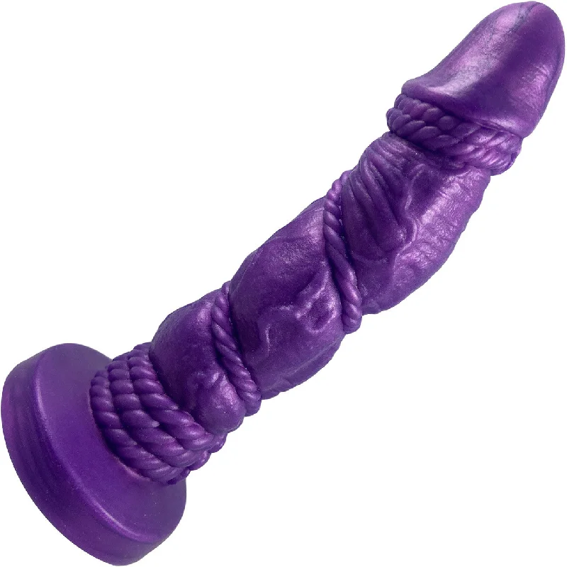 Bound 2.0 - 6.75" Silicone Super Textured Dildo By Uberrime - Nola Purple