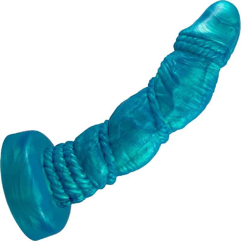 Bound 2.0 XL 10" Silicone Super Textured Dildo By Uberrime - Mermaid Blue