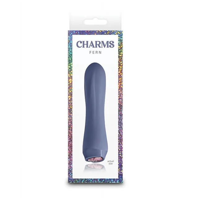 Charms Fern Gray: Premium Compact Vibrators with LED Hearts | NS Novelties