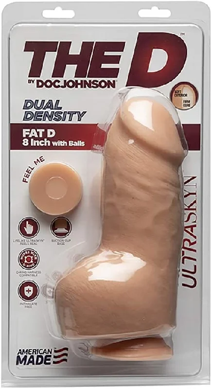 Doc Johnson The D Dual Density Fat D 8" with Balls