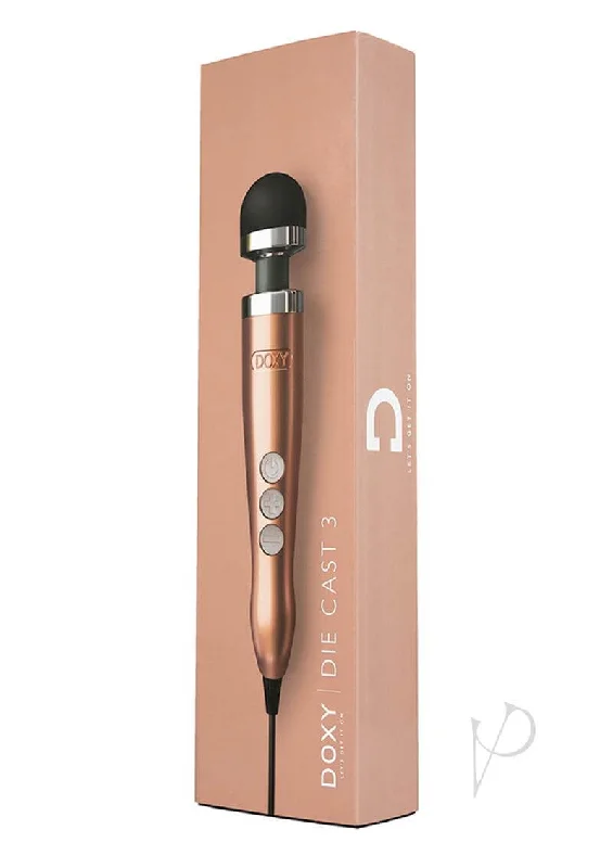 Doxy Number 3 Rose Gold: Powerful Mains-Powered Magic Wand Vibrator with Removable Silicone Head