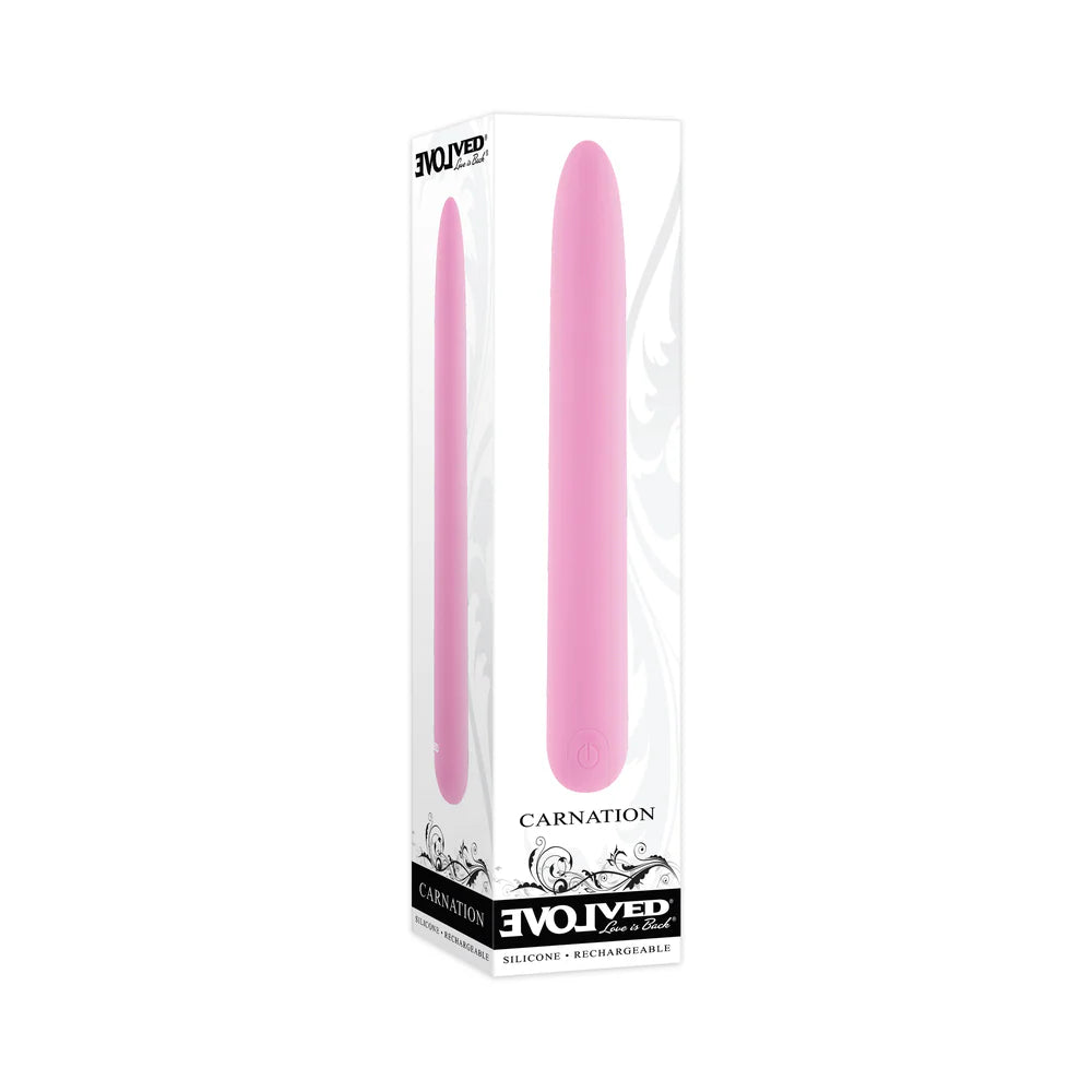 Evolved Carnation Rechargeable Silicone Slimline Vibrator