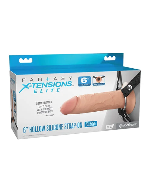 Fantasy X-tensions Elite 6" Silicone Hollow Strap-on with Harness - Light