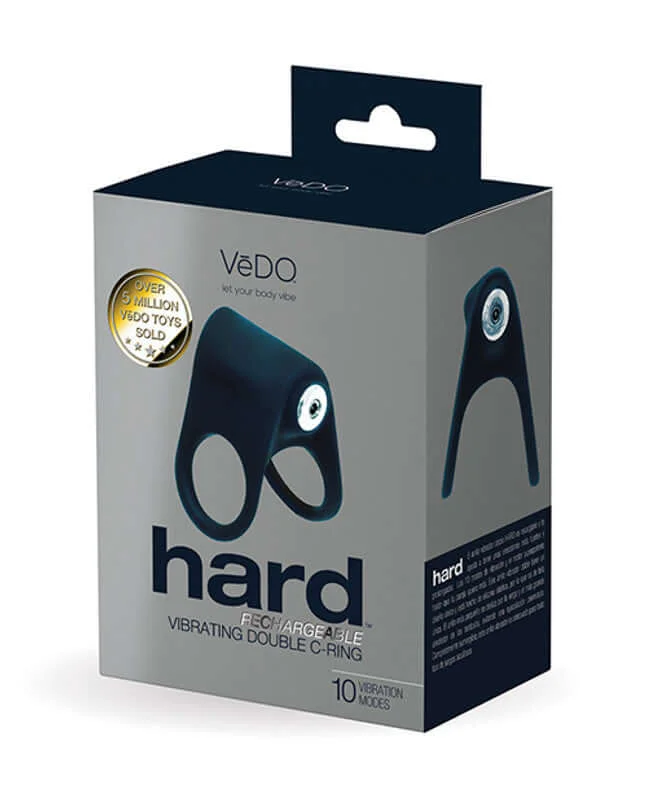 Hard Rechargeable Cock Ring Black from Vedo