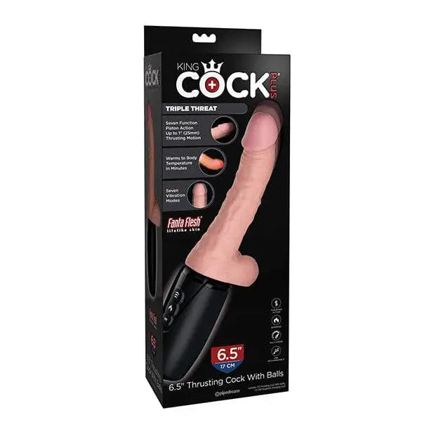 King Cock Plus Thrusting, Warming & Vibrating  6.5" Triple Threat Dong