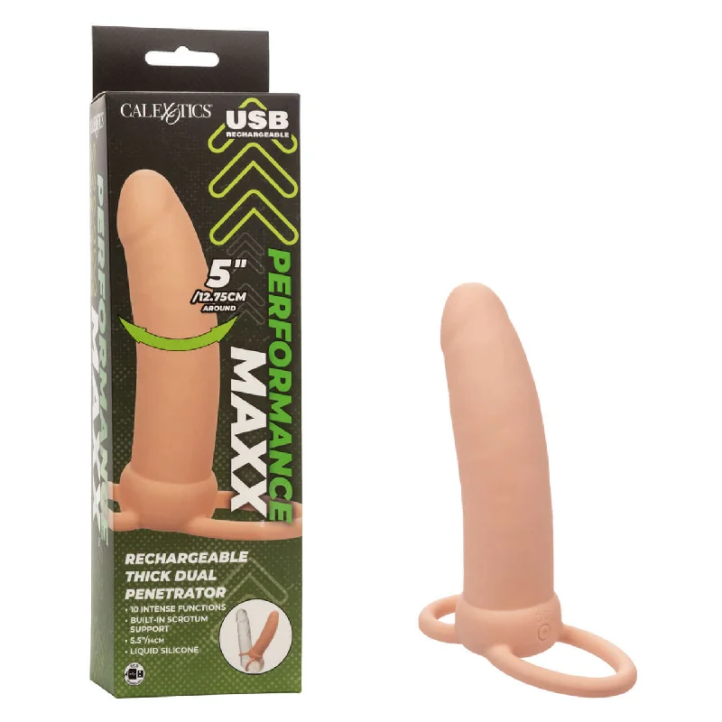 Performance Maxx Rechargeable Thick Dual Penetrator Ivory: Amplify Your Double Pleasure Experience