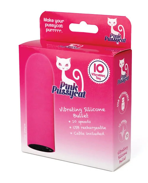 Pink Pussycat Vibrating Silicone Bullet - Pink