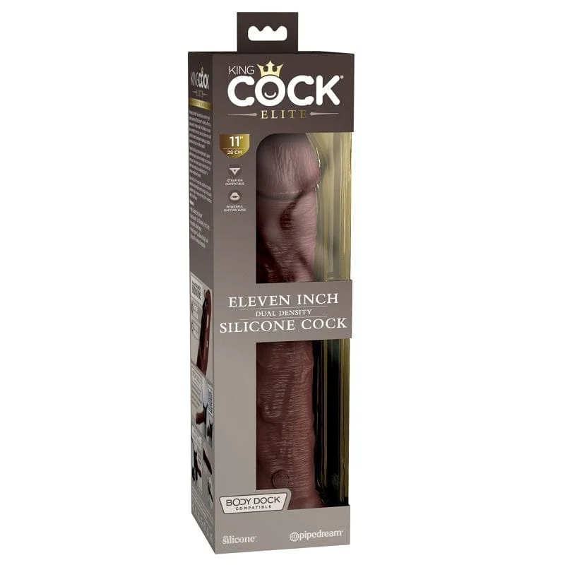 Pipedream Products King Cock Elite 11” Silicone Cock Brown