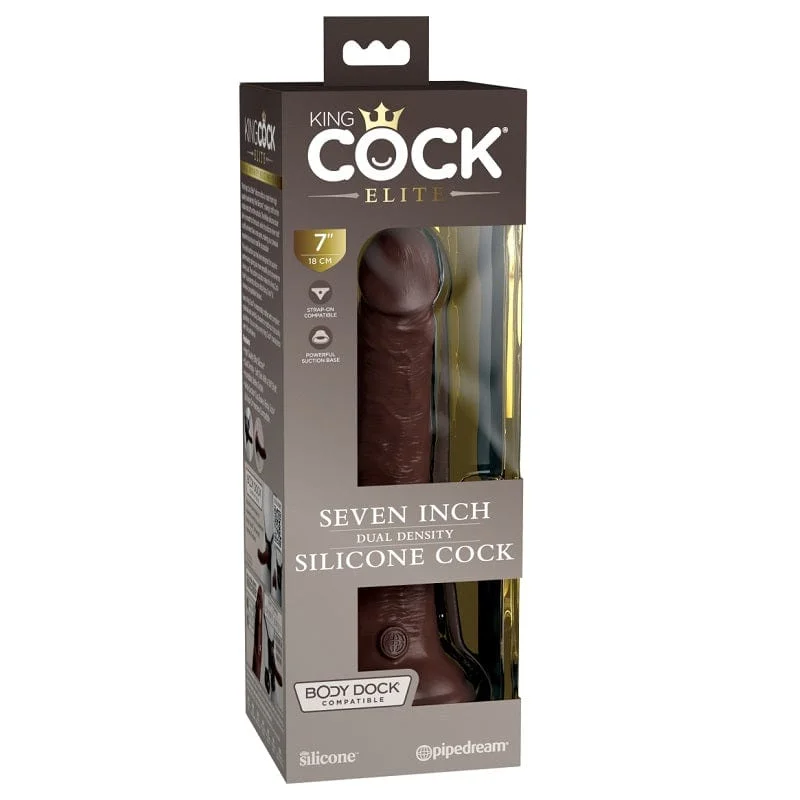 Pipedream Products King Cock Elite 7” Silicone Cock Brown