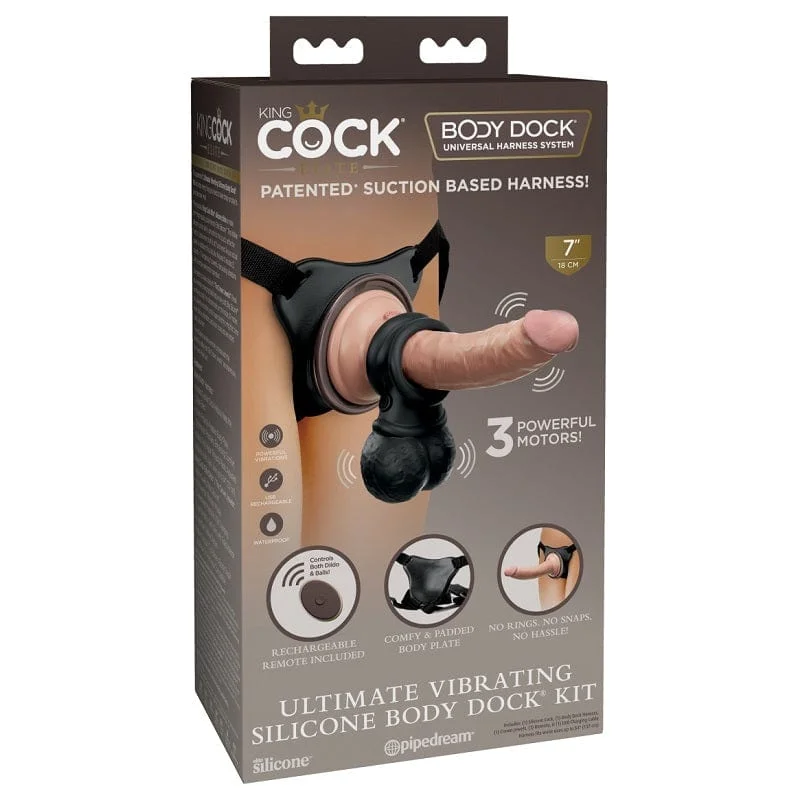 Pipedream Products King Cock Elite Ultimate Vibrating Silicone Body Dock Kit