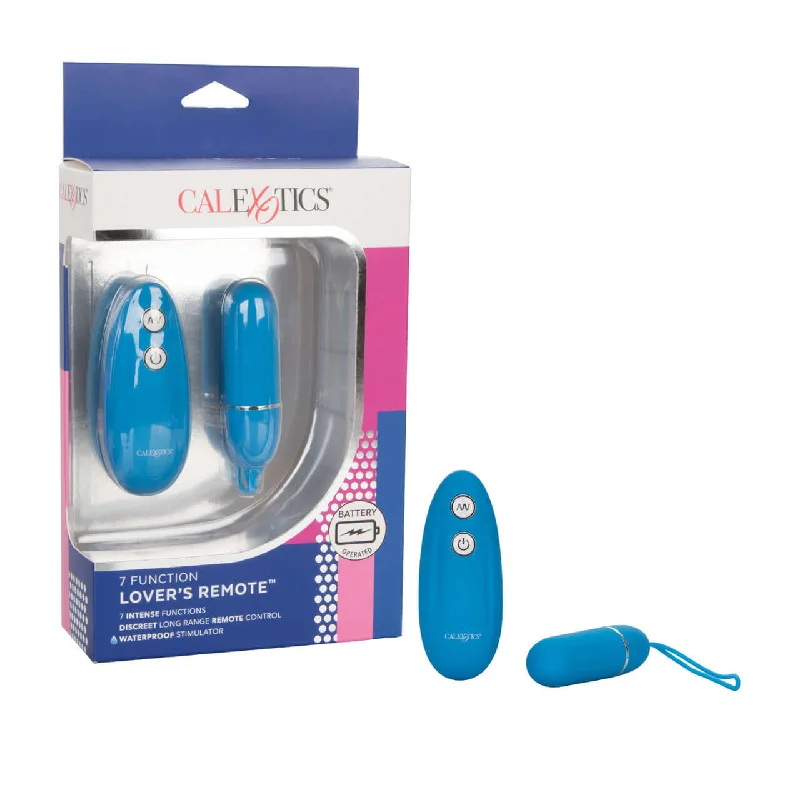 7 Function Lover's Remote Control Blue Bullet Vibrator - Wireless, Powerful, Discreet