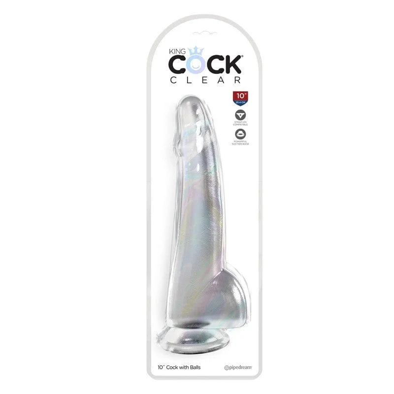 Products King Cock 10" With Balls Clear