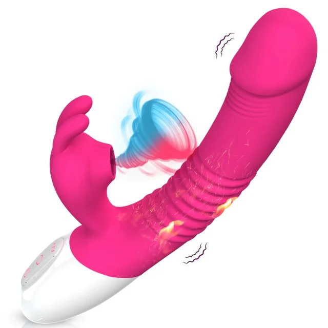 Rabbit Vibrator Sucking Vibration Heating G spot Clit Stimulator Dildo