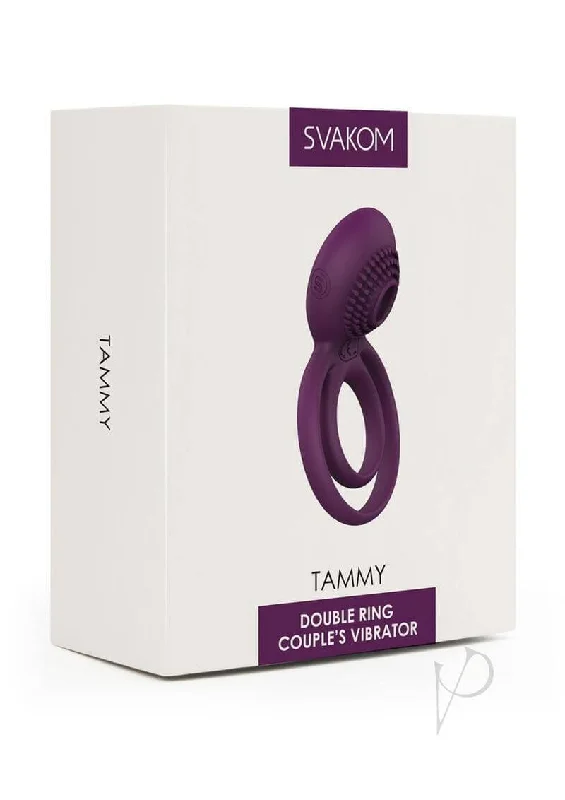 Svakom Tammy Purple Double-Ring Clitoris Stimulating Couple's Penis Ring Vibrator