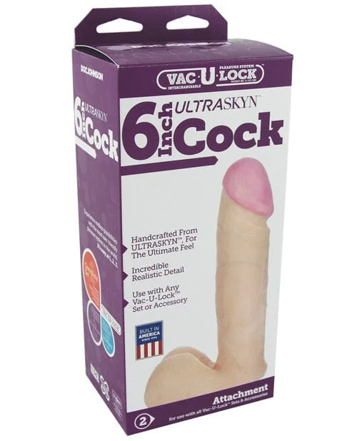 Vac-U-Lock 6" Ultraskyn Cock & Balls Attachment. - White