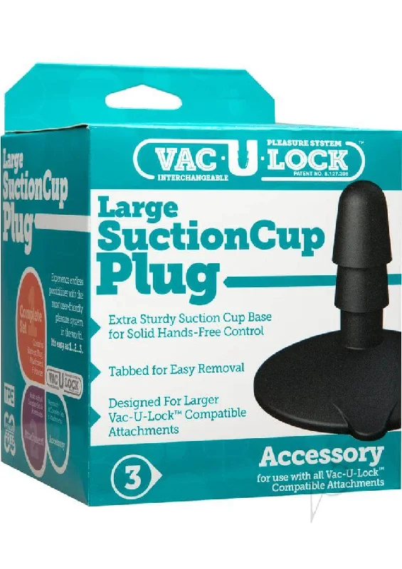 Large Suction Cup Plug: Enhance Your Vac-U-Lock Experience in Black