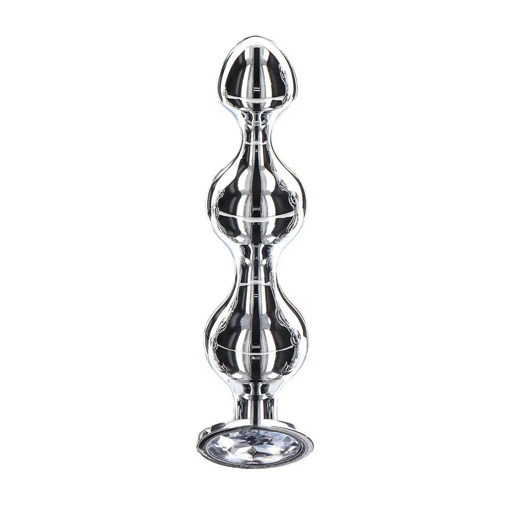 4.5-inch Toy Joy Stainless Steel Metal Medium Diamond Anal Beads