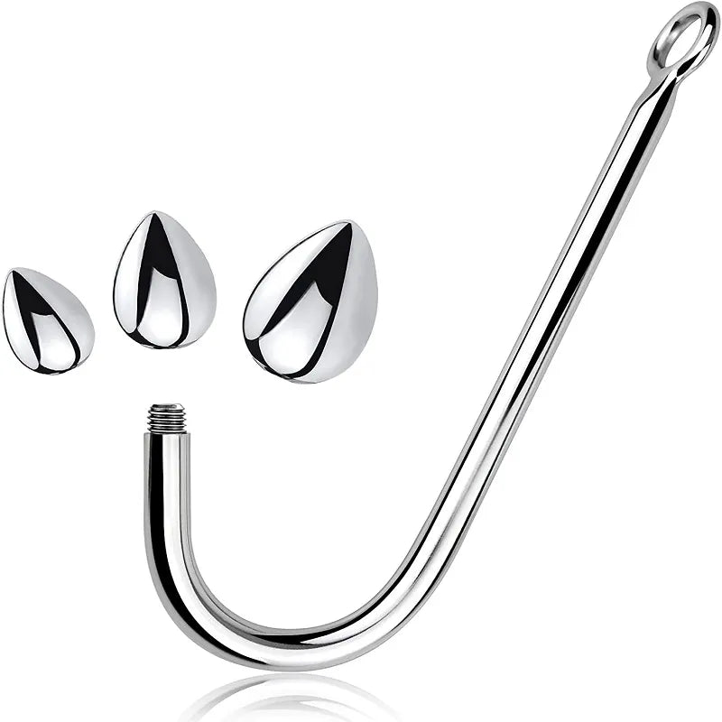 Anal Hook with 3 Metal Anal Hook Beads Head