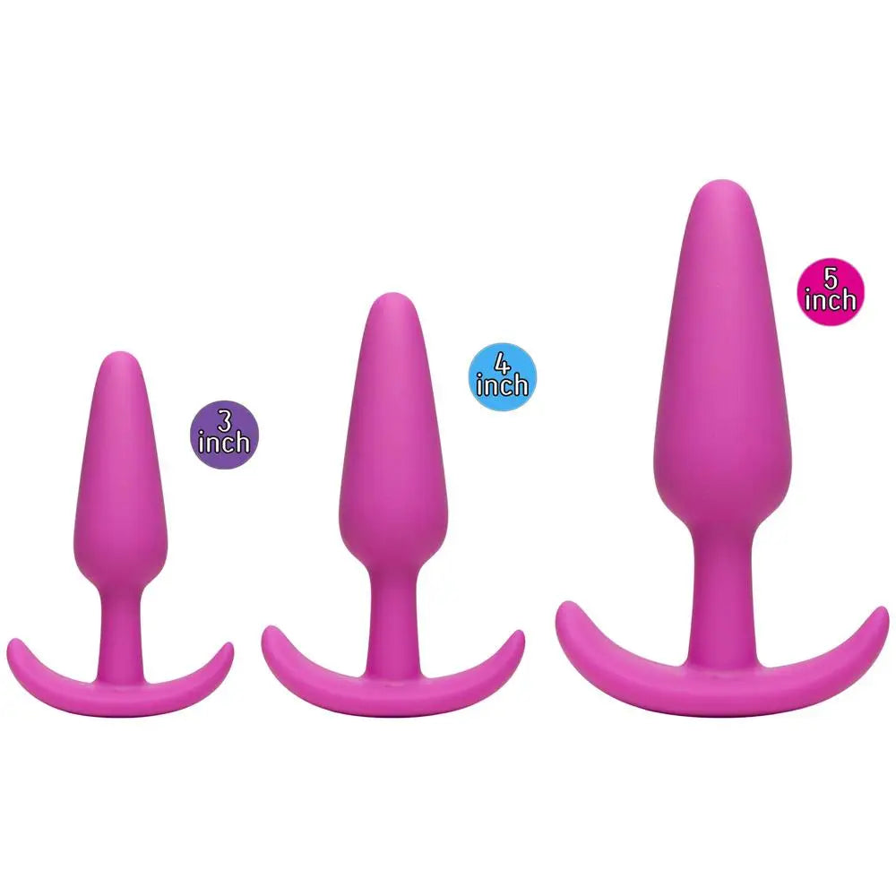 Doc Johnson Silicone Pink 3-piece Butt Plug Trainer Set