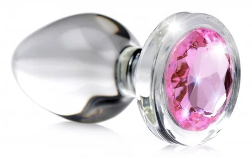 Pink Gem Glass Anal Plug