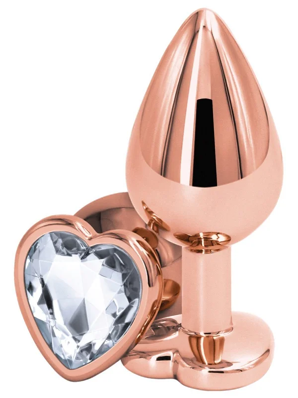 Rear Assets Rose Gold Heart Medium Diamond Butt Plug