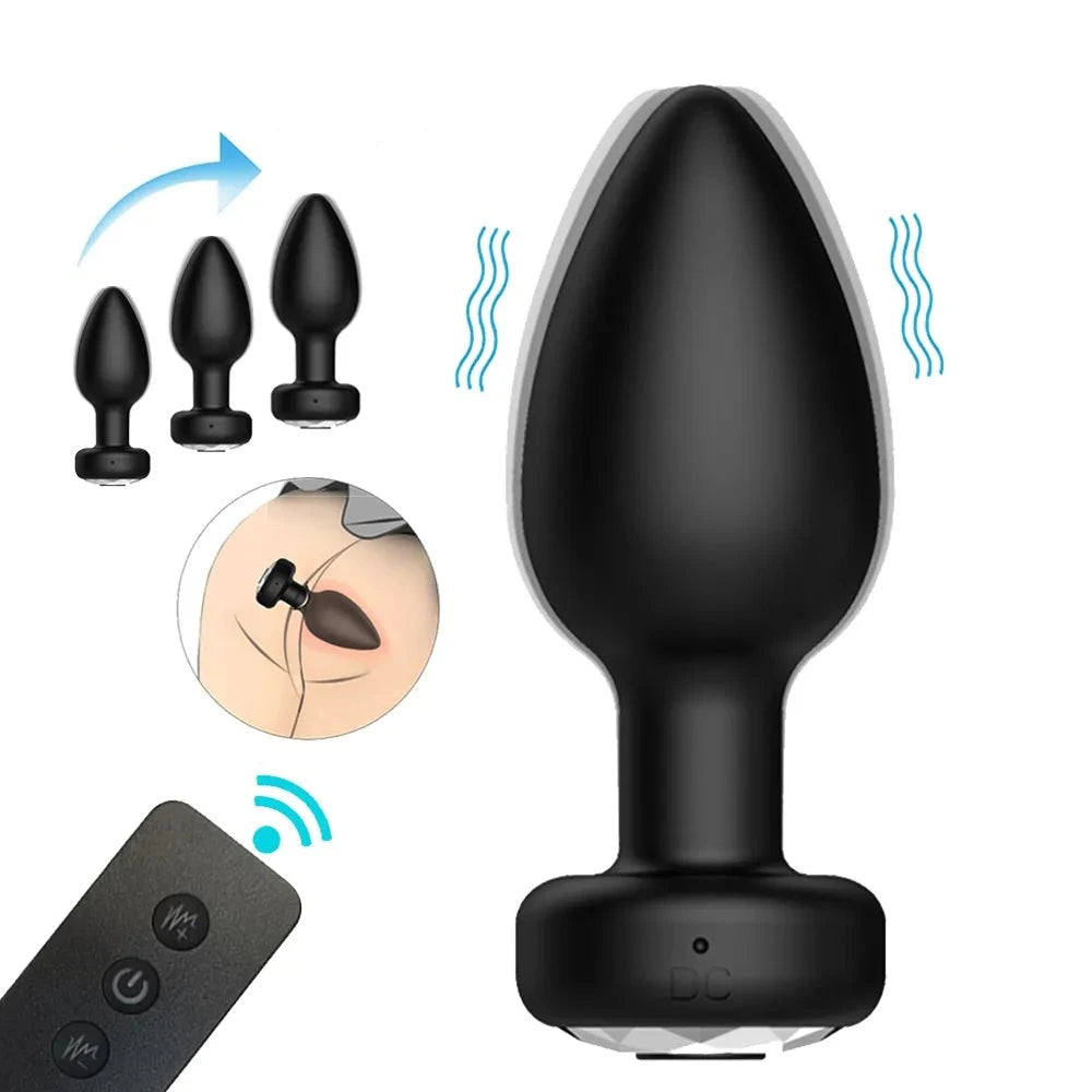 Remote Vibrating Butt Plug 10 Speeds Anal Plug