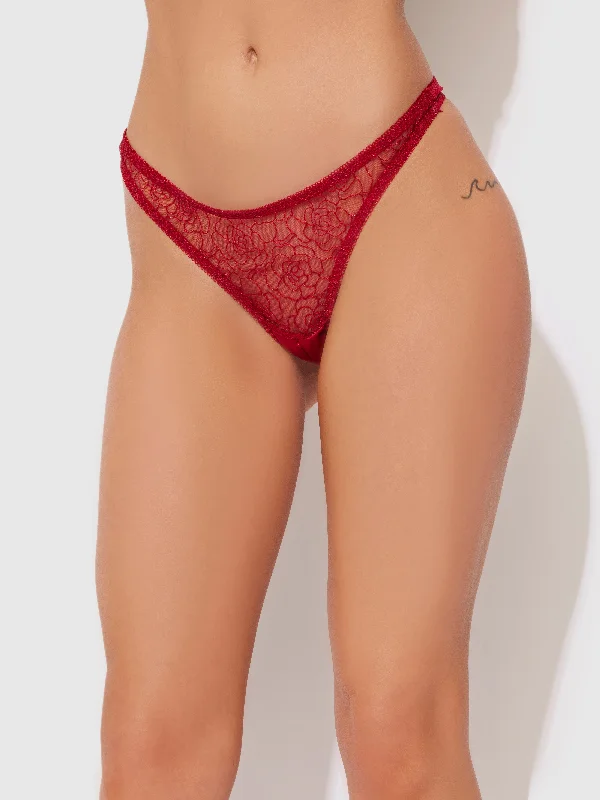 Melrose Embroidered Crotchless Tanga